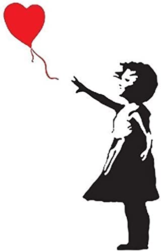 Wandtattoo Banksy „Girl mit Herzballon“, Vinyl, 56 x 29 cm