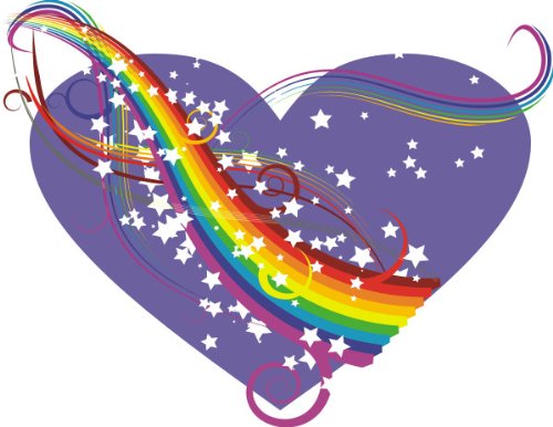 PEMA INDIGOS UG - Wandtattoo Wandsticker Wandaufkleber Aufkleber bunt farbig MF212 Regenbogen Liebe Herz Hippie 20 x 15 cm