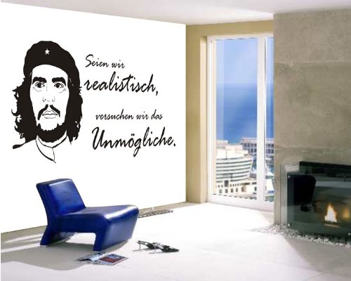 blattwerk-design Wandtattoo - Che Guevara - Seien wir realistisch … M082 Beige