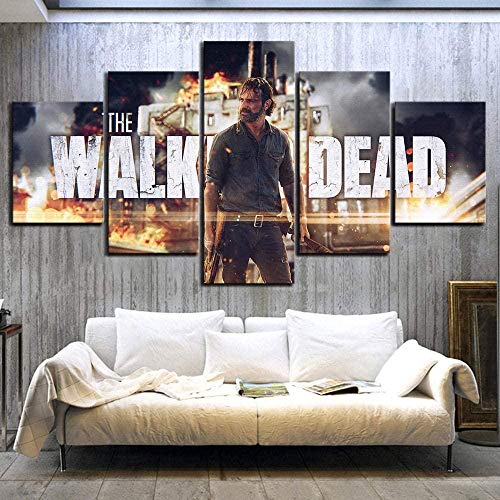 bnkrtopsu 5 Wandkunst Stück Leinwand 5 Leinwandbilder auf Leinwand für Heimdekoration und Poster The Walking Dead Season (150x80cm Rahmenlos)