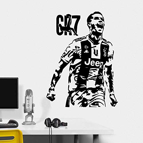Fußball Ronaldo Cr7 Wandaufkleber Abnehmbare Kinderzimmer Dekor Dekoration Wandaufkleber Wandbild Für Kinderzimmer Aufkleber Poster 42X56 Cm