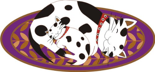 PEMA INDIGOS UG - Wandtattoo Wandsticker Wandaufkleber Aufkleber bunt ME174 süße Katzen Ornament Teppich niedlich 180 x 84 cm