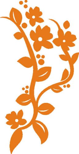 PEMA INDIGOS UG - Wandtattoo Wandsticker Wandaufkleber Aufkleber D419 schönen Orchideen 160x81 cm - orange