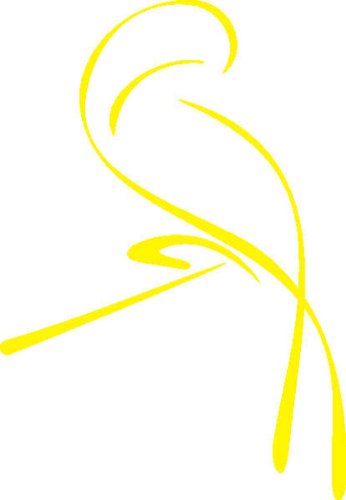 INDIGOS UG - Wandtattoo Wandsticker Wandaufkleber Aufkleber D320 Papagei in den Morgen 40x27 cm - gelb