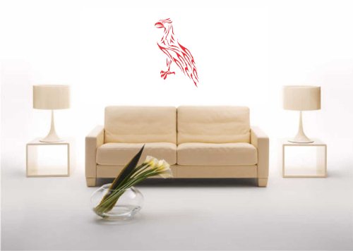 INDIGOS UG - WANDTATTOO - Wandsticker - Wandaufkleber - Aufkleber - Wanddekoration Vogel thront Carving Tribal 100 x 63 cm