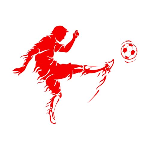 Wandtattoo Fußballspieler Vinyl Fußballer Mann Sport Fan Ball Kinderzimmer Dekor Aufkleber Jungen Schlafzimmer Kunst Wandbild-S-28x28cm-Red