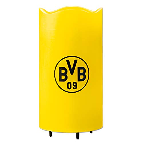 Borussia Dortmund LED-Echtwachskerze Projektor | Projiziert rotierende BVB Logos an die Decke, inkl. Fernbedienung