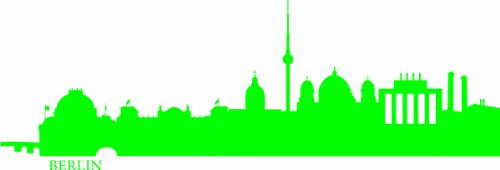 INDIGOS UG - Wandtattoo Wandsticker Wandaufkleber Aufkleber e526 Skyline Stadt - Berlin 120x38 cm - grün
