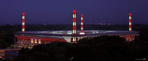 Blue-Letter Köln Stadion außen - hochwertiger FineArtPrint (240 cm x 100 cm)