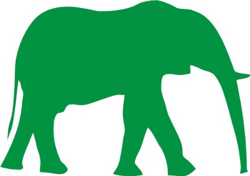 INDIGOS 4250380593760 Wandtattoo W053 Elefant Afrika 80 x 56 cm, grün