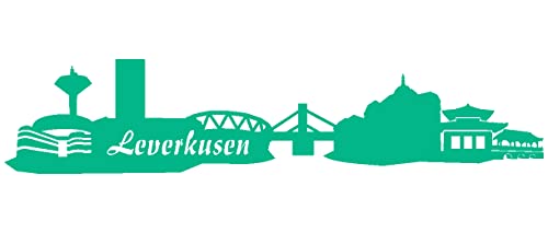 Samunshi® Wandsticker Leverkusen Skyline Wandtattoo verschiedenen Größen und Farben lieferbar in 8 Größen und 25 Farben (190x41cm türkis)