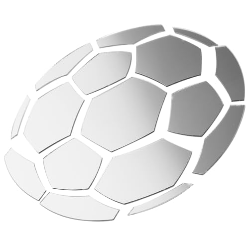 Fußball-Spiegel-Wandaufkleber kinderzimmer wanddeko wandpolsterung kinderzimmer silve Acryl-Spiegel-Wandaufkleber Fußball-Spiegelaufkleber Spiegel Wanddekoration Wandtattoo Spiegel CRILSTYLEO