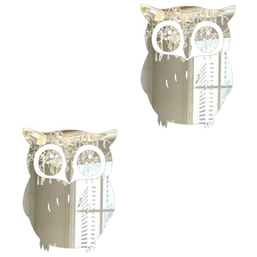 UKCOCO Eulen Spiegel 2st Aufkleber Wandtattoo 3d Acryl Applikationen Spiegel Eulen Aufkleber