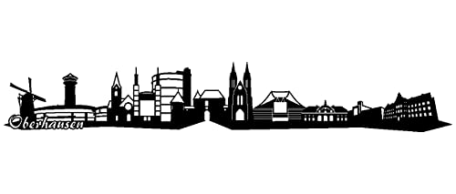 Samunshi® Wandtattoo Oberhausen Skyline Wandaufkleber 150 x 23cm schwarz