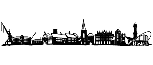 Samunshi® Wandtattoo Rostock Skyline Wandaufkleber 100 x 18cm schwarz