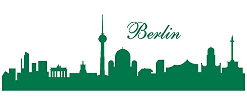 Samunshi® Wandtattoo Berlin Skyline Wandaufkleber in 4 Größen und 19 Farben (150x47cm grün)