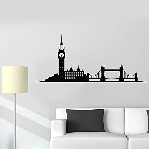 NSRJDSYT Big Ben Wandtattoo Straße Großbritannien Stil Vinyl Fensteraufkleber Moderne Schlafzimmer Wohnzimmer Wohnkultur Wandbild 30x69cm
