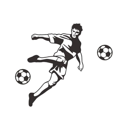 Amosfun Wandtattoo Kinderzimmer Fußball Wandtattoo Abnehmbare Wandkunst Wandtattoo Fußballspieler Wandtattoo Fußball Spielen Fußball-tapete Wandtattoo Hause Sport Aufkleber