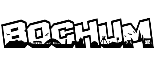 Samunshi® Wandtattoo Bochum Schriftzug Skyline 190 x 38cm schwarz