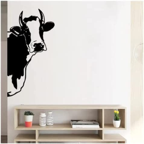 Wandaufkleber - Vinyl-Wandtattoo Tier Kuh Bauernhof Aufkleber Küche Esszimmer Wandbild Tapete 42x78 cm