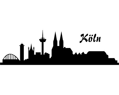 Samunshi® Wandtattoo Köln Skyline 30x9cm schwarz