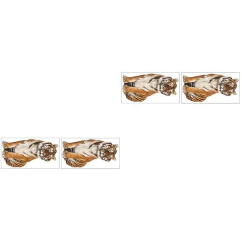 Gatuida 2 Sätze Wandtattoo Tiger Kreative Wandsticker Für Innenräume Selbstklebend Und Abnehmbar Zur Dekoration Von Wohnzimmer Und Kinderzimmer Material Fröhliches Tigermuster 2 Stück * 2