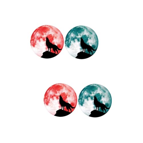 HOMSFOU 4 Stück Halloween-wandaufkleber Mondaufkleber Wolf Wandtattoo Dunkler Mond Tieraufkleber Halloween-fensterdekoration Deckendekorationen Für Schlafzimmer Mond Wandaufkleber Pvc