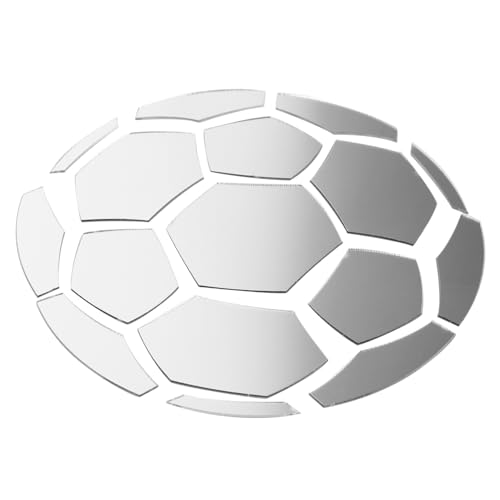 Fußball-Spiegel-Wandaufkleber Wandaufkleber für Fitnessstudios Bastelspiegel kinderzimmer wanddeko wandpolsterung kinderzimmer silve Spiegel-Wandtattoo Spiegel Wanddekoration Acryl OSALADI