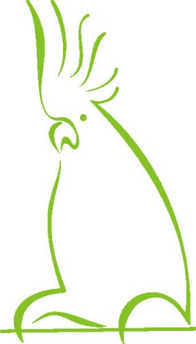 INDIGOS UG - Wandtattoo Wandsticker Wandaufkleber Aufkleber D337 weißen Papagei 40x22 cm - gelbgrün