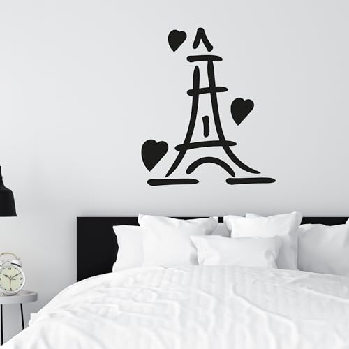 GRAZDesign Eiffelturm Wandtattoo, Frankreich Aufkleber, Paris Wandaufkleber für Schlafzimmer Kinderzimmer Wohnzimmer - 35x30cm / türkis
