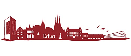 Samunshi® Wandtattoo Erfurt Skyline Wandaufkleber in 6 Größen und 19 Farben (190x39cm dunkelrot)