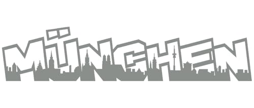 Skyline4u München Wandtattoo Schriftzug Wandaufkleber 50 x 10,9cm Mittelgrau