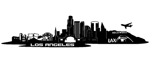 Samunshi® Wandtattoo Los Angeles Skyline Wandaufkleber LA 150 x 33cm schwarz