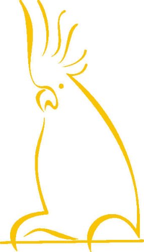 INDIGOS UG - Wandtattoo Wandsticker Wandaufkleber Aufkleber D337 weißen Papagei 40x22 cm - Gold