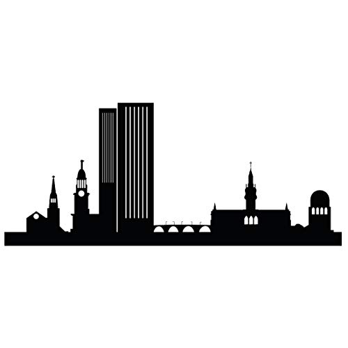 Wandtattoo Skyline Hamburg - Größe: S - 80cm x 34cm - 23 mögliche Farben