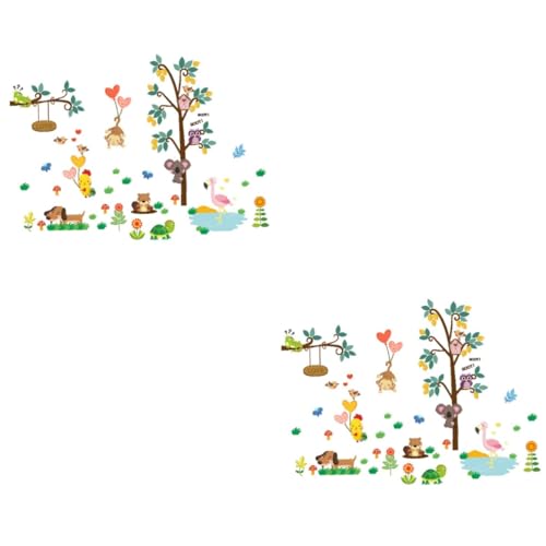 OSALADI 2stücke Wandtattoo Kinderzimmer Mit Eulen Und Affenmotiven Wandsticker Für Kreative Raumgestaltung Einfach Anzubringen Und Rückstandslos Entfernbar Für Wände Und Fenster