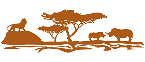 Samunshi® Afrika Wandtattoo Löwe in 7 Größen und 19 Farben (100x30cm haselnuss)