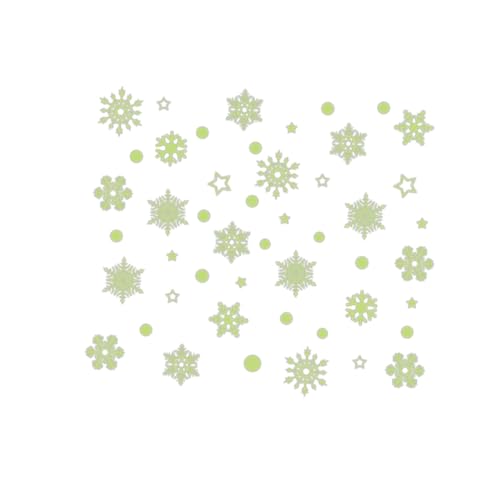 Toyvian leuchten in den dunklen Aufklebern sticker weihnachten aufkleber weihnachten christmas stickers tapetenablöser wall decal Tür Schneeflocken-Aufkleber Schneeflocken-Wandtattoo