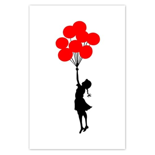 Wandtattoo, 40 x 60 cm, kleines Mädchen mit Luftballons, Banksy Nr. H8668M_NS1F