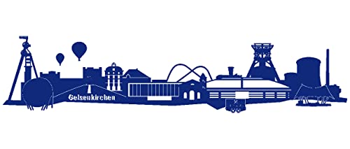 Samunshi® Wandtattoo Gelsenkirchen Skyline Schalke in 6 Größen und 19 Farben (120x27cm königsblau)