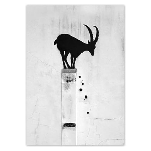 Wandtattoo, Dekoration, Fotoaufkleber, 70 x 100 cm, Banksy-Ziege, Nr. H10436Z_NS1AB