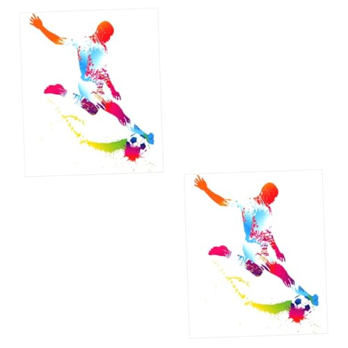 Hoement 2St Fußball-Wanda kleber spielen wall stickers for room wandsticker fürs kinderzimmer Heimdekoration Basketball-Wandtattoos wandtattoo hause Sport-Aufkleber PVC Colorful