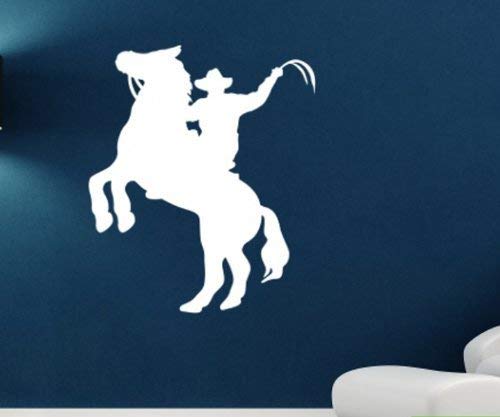 Wandtattoo Reiter Cowboy Pferd Dekoration Sticker Aufkleber Wandtattoo 1B013, Farbe:Pastellorange glanz;Hohe:60cm