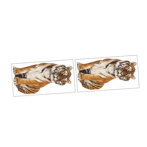 DIYEAH 2Stücke Wandtattoo Tiger Aufkleber Selbstklebend und Abnehmbar Dekorative Wanddeko für Innenräume Cartoon Tiger Design für Türen und Möbel