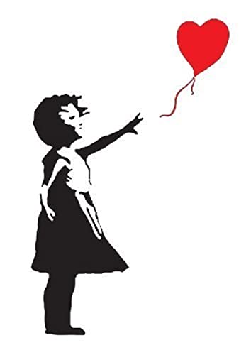 Wandtattoo Banksy „Girl mit Herzballon“, Vinyl, 56 x 29 cm