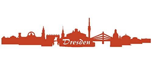 Samunshi® Wandsticker Dresden Skyline Wandtattoo verschiedenen Größen und Farben lieferbar in 8 Größen und 25 Farben (190x42cm Kupfer)