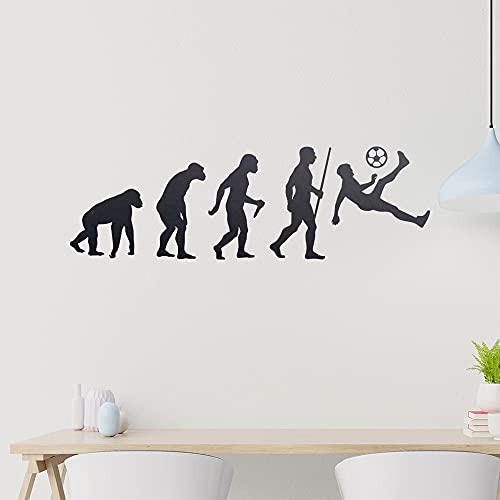 Evolution Fussballer Spieler Wandtattoo Wandaufkleber Wall Sticker - Dekoration, Küche, Wohnzimmer, Schlafzimmer, Badezimmer
