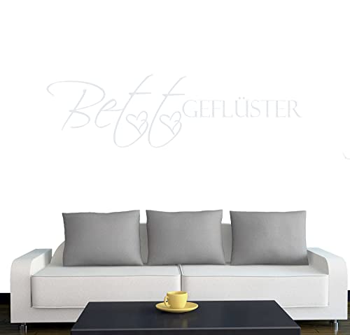 Klebesüchtig Wandtattoo Bettgeflüster 90cm x 25cm Weiss Dekoration - Bad - Wohnzimmer - Aufkleber - Wandsticker