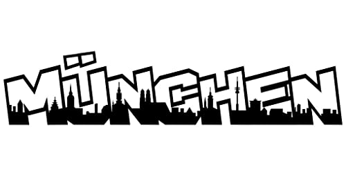 Samunshi® Wandtattoo München Schriftzug Skyline Graffiti schwarz