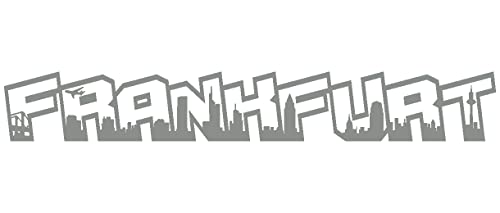 Samunshi® Wandtattoo Frankfurt Schriftzug Skyline in 6 Größen und 19 Farben (100x14,1cm Mittelgrau)